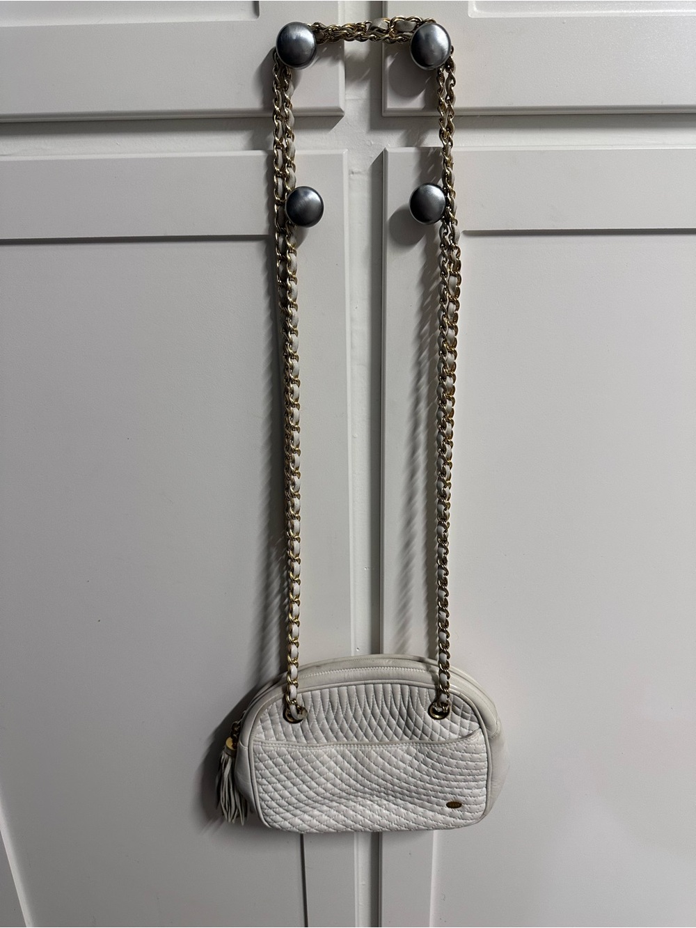 BALLY white/cream leather bag